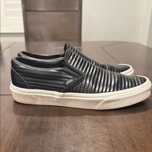 Vans Black Quilted Slip-On Sneakers